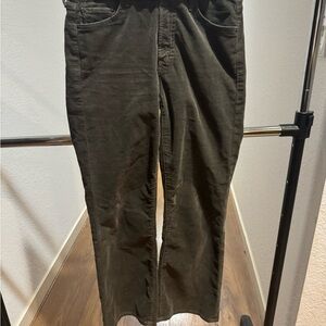 Green corduroy pants. Mother